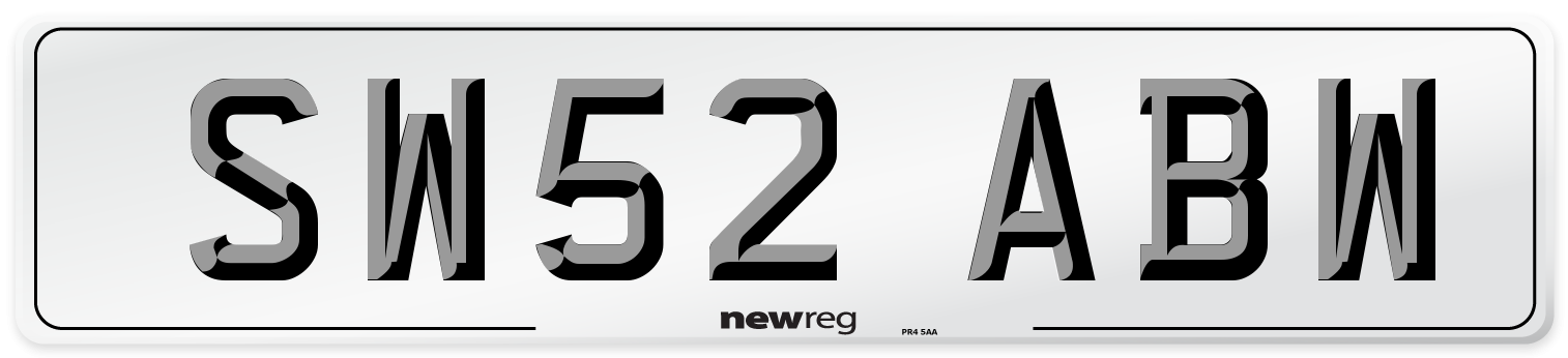 SW52 ABW Number Plate from New Reg